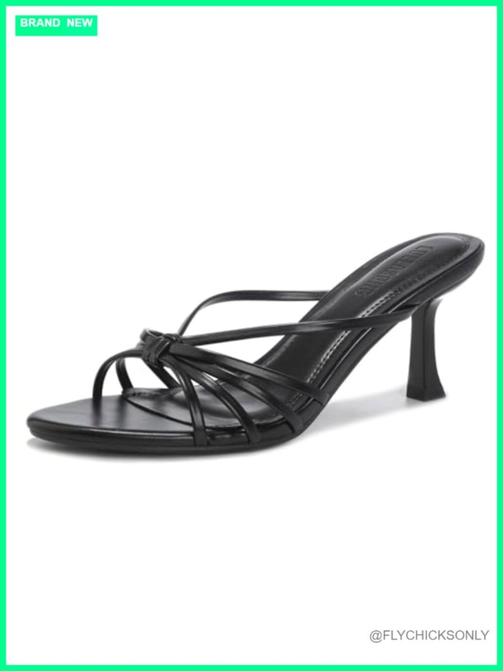 Kitten Heels Open Pointed Toe Slip On Mid Heeled Sandals for Women